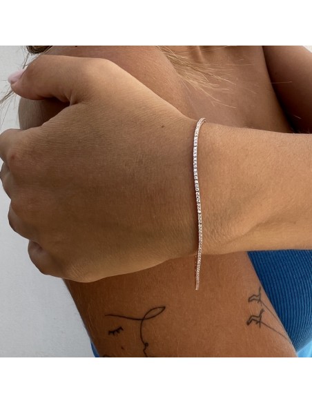 Bracciale Oro Rosa Tennis Zirconi Bianchi 1MM [cbbee81a]