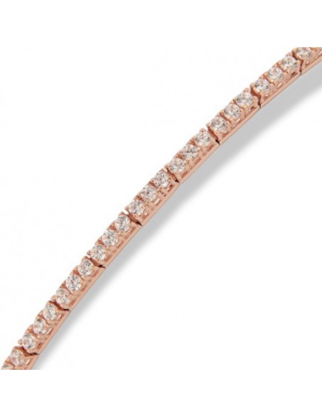Bracciale Oro Rosa Tennis Zirconi Bianchi 1MM [7ca3291e]