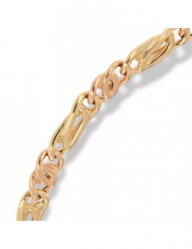 Bracciale Oro Giallo/Rosa Grumetta 2+2 [f556401c]