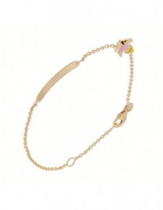 Bracciale Oro Giallo Piastra 20 MM Angelo Rosa [4cb6ba45]