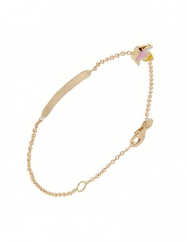 Bracciale Oro Giallo Piastra 20 MM Angelo Rosa [4cb6ba45]