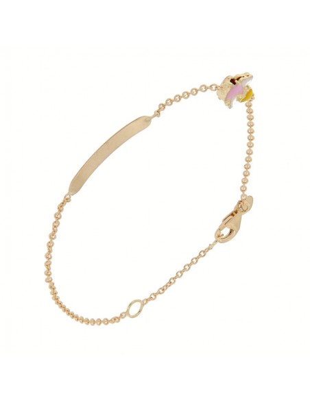 Bracciale Oro Giallo Piastra 20 MM Angelo Rosa [4cb6ba45]