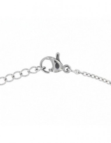 Catena Acciaio Rollo Croce Con Zircone Nero 50CM [2f626f7c]