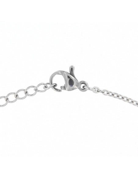 Catena Acciaio Rollo Croce Con Zircone Nero 50CM [2f626f7c]