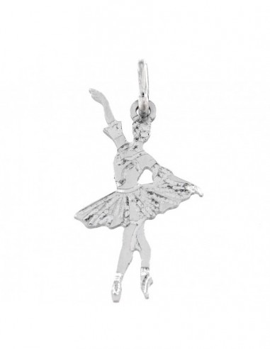 Ciondolo Argento Rodiato Ballerina Con Incisioni [030e8c64]