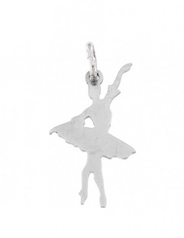Ciondolo Argento Rodiato Ballerina Con Incisioni [4207aab8]