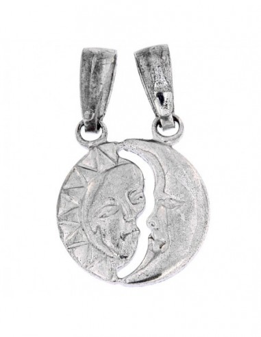 Ciondolo Argento Rodiato Sole Luna [67958051]