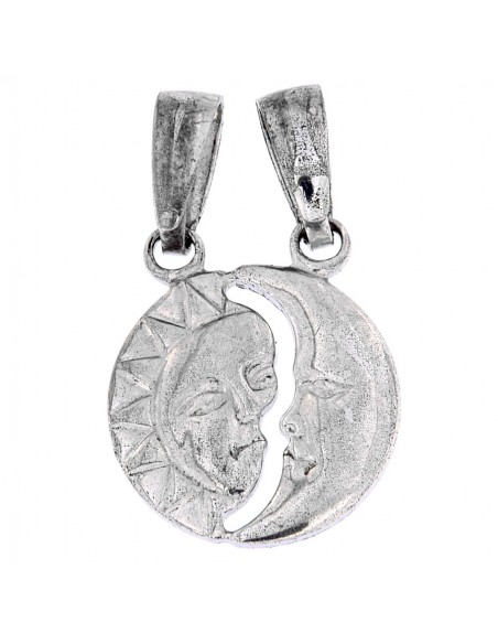 Ciondolo Argento Rodiato Sole Luna [67958051]