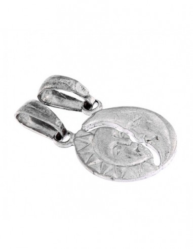 Ciondolo Argento Rodiato Sole Luna [66d10db1]