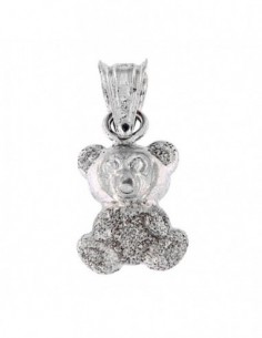 Ciondolo Argento Rodiato Orsetto Diamantato [5ebb910e]