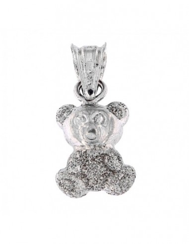Ciondolo Argento Rodiato Orsetto Diamantato [5ebb910e]