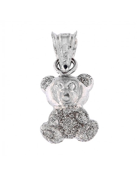 Ciondolo Argento Rodiato Orsetto Diamantato [5ebb910e]