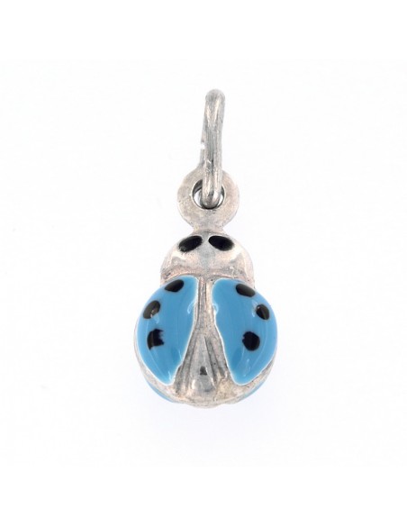 CIONDOLO ARGENTO RODIATO COCCINELLA SMALTATA CELES [e7784dd1]