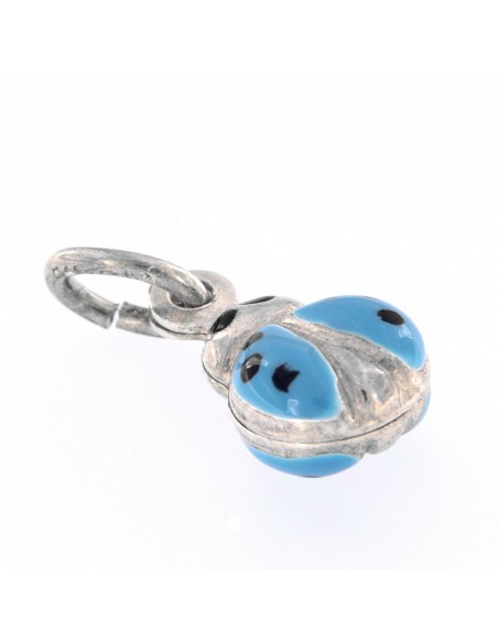 CIONDOLO ARGENTO RODIATO COCCINELLA SMALTATA CELES [3e5e0edc]