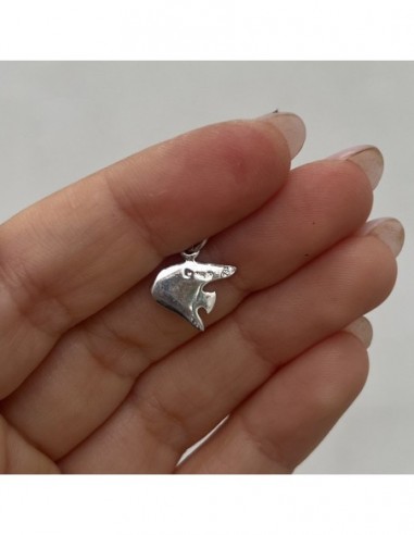 Ciondolo Argento Rodiato Pesce Liscio [c0e787c5]