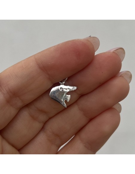 Ciondolo Argento Rodiato Pesce Liscio [c0e787c5]