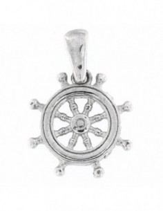 Ciondolo Argento Rodiato Timone Nave [51fad92f]
