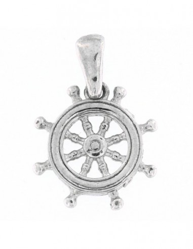 Ciondolo Argento Rodiato Timone Nave [51fad92f]