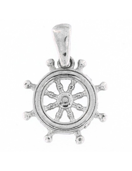 Ciondolo Argento Rodiato Timone Nave [51fad92f]