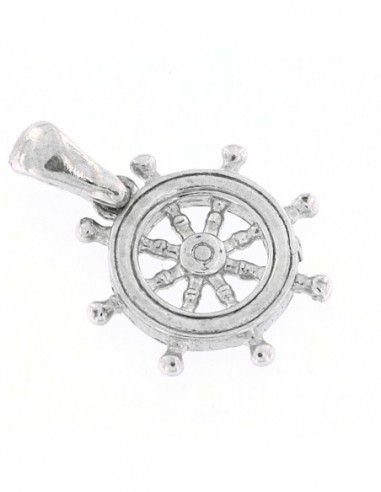Ciondolo Argento Rodiato Timone Nave [3a910c97]