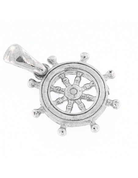 Ciondolo Argento Rodiato Timone Nave [3a910c97]