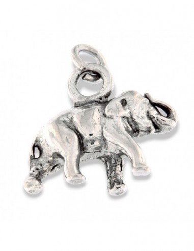 Ciondolo Argento Rodiato Elefante 3D [e1902071]