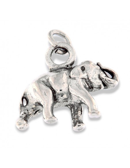 Ciondolo Argento Rodiato Elefante 3D [e1902071]