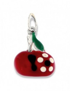 Ciondolo Argento Rodiato CIliegie Grosse Rosse Sma [8a4cf8a7]