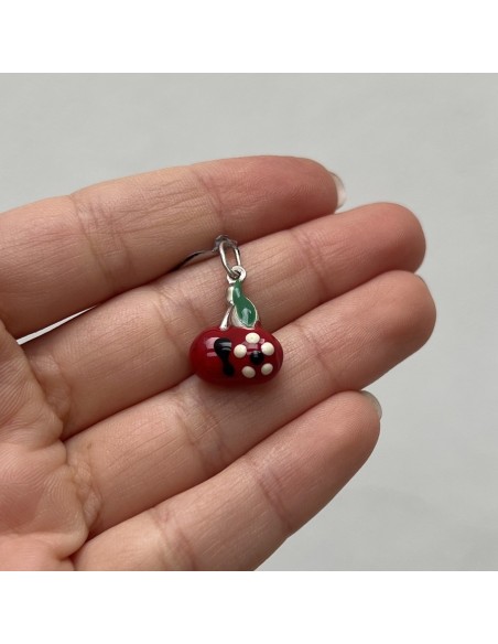 Ciondolo Argento Rodiato CIliegie Grosse Rosse Sma [7e87b2b8]