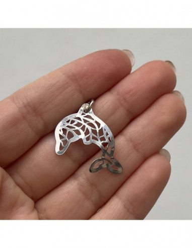 Ciondolo Argento Rodiato Delfino Traforato [f772dbba]