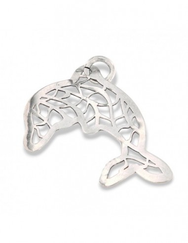 Ciondolo Argento Rodiato Delfino Traforato [453f5da0]