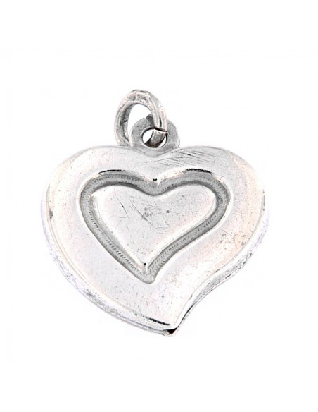 Ciondolo Argento Rodiato Cuore Nel Cuore Doppio [c7c3c2bf]