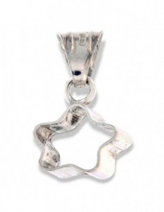 Ciondolo Argento Rodiato Stella Alta 3d Forata [eb5e95cf]