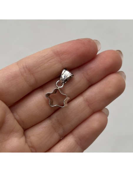 Ciondolo Argento Rodiato Stella Alta 3d Forata [02de16dc]
