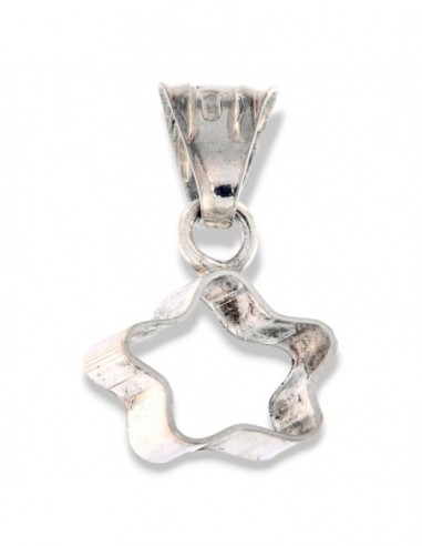 Ciondolo Argento Rodiato Stella Alta 3d Forata [b09390c6]
