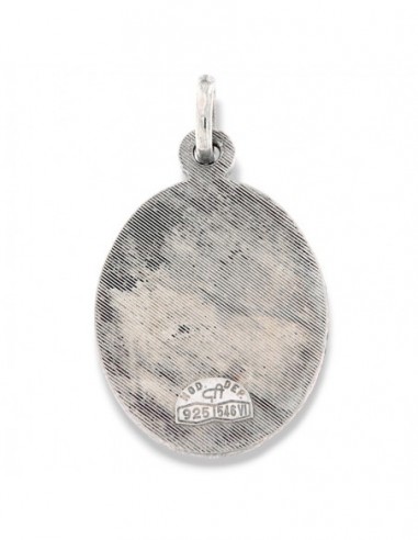 Ciondolo Argento Rodiato PiastraTonda Fiore [9c17471c]