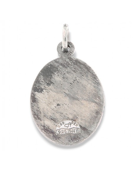Ciondolo Argento Rodiato PiastraTonda Fiore [9c17471c]