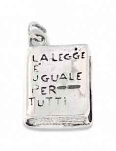 Ciondolo Argento Rodiato Libro Legge [eeb9cf10]