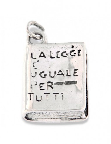 Ciondolo Argento Rodiato Libro Legge [eeb9cf10]
