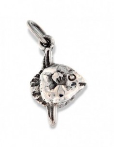 Ciondolo Argento Rodiato Pesce Palla Luna [379f8c1d]