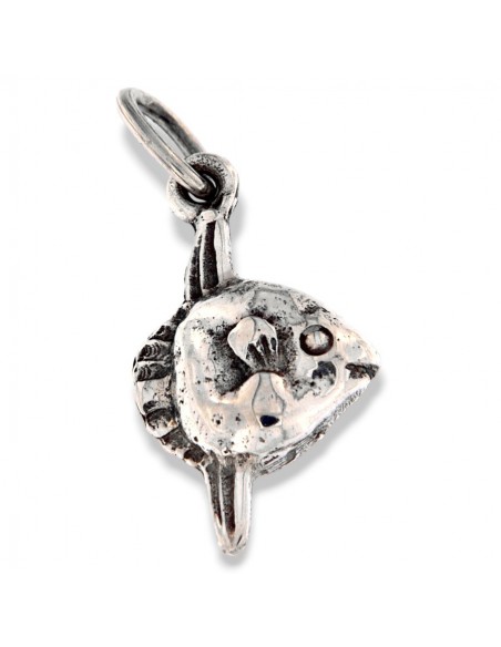 Ciondolo Argento Rodiato Pesce Palla Luna [379f8c1d]