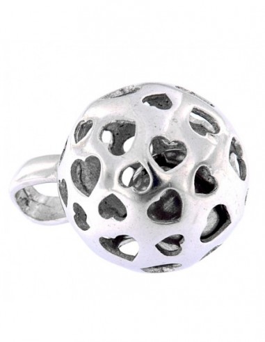 Ciondolo Argento Sfera 3D Cuori Con Xilofono [9ff4057a]
