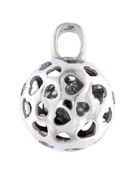 Ciondolo Argento Sfera 3D Cuori Con Xilofono [28e9c47e]