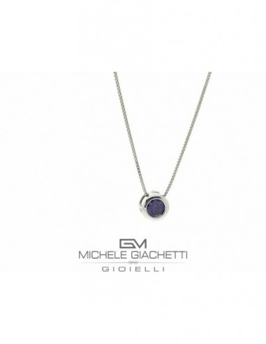 Ciondolo Argento Rodiato Punto Luce Zircone Viola [bf1abb7d]