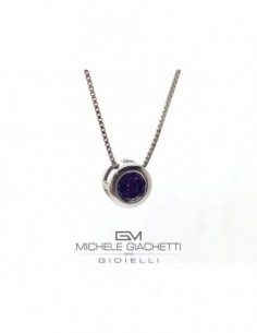 Ciondolo Argento Rodiato Punto Luce Zircone Viola [bf1abb7d] 2