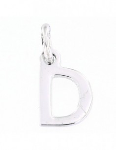 CIONDOLO ARGENTO RODIATO LETTERA D [bf81f7f9]