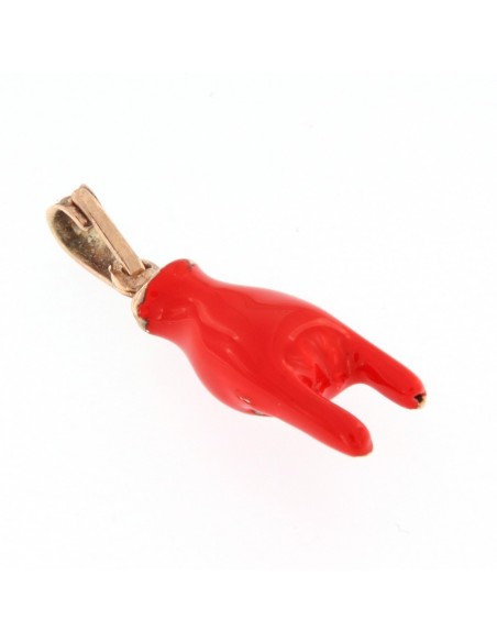 Ciondolo Argento Rodiato Corna Smaltate Rosse [4c28a2fe]