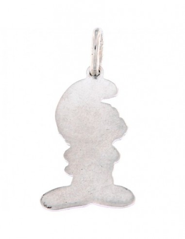 Ciondolo Argento Rodiato Grande Puffo Smaltato [0cb8cfaf]