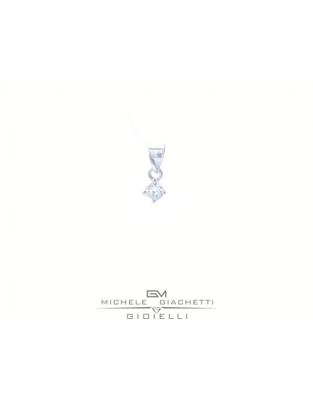 Ciondolo Argento rodiato Punto Luce Zircone 3MM [77f0d413]