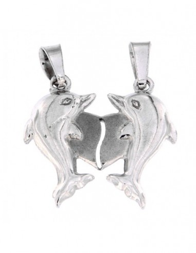 Ciondolo Argento Cuore Delfini Divisibile [149f2529]